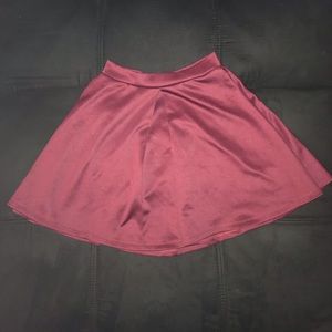 High-waisted burgundy skirt